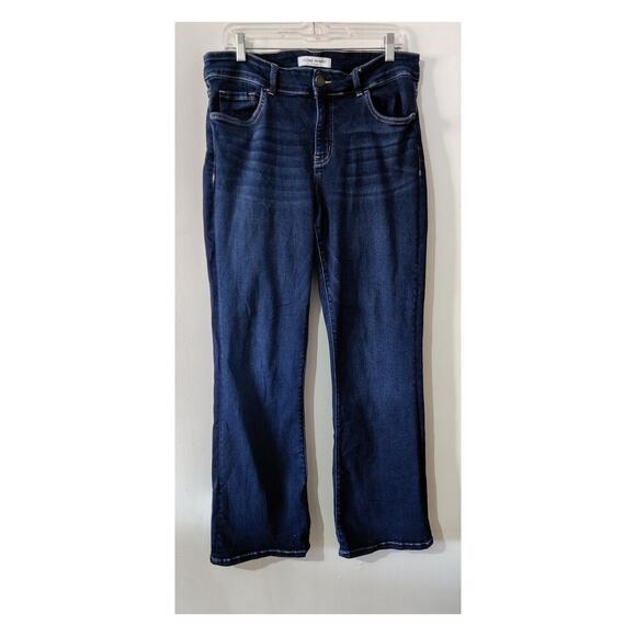 Flying Monkey Platinum Jeans Size 14W Dark Wash Blue Whiskered High Rise - Picture 1 of 5
